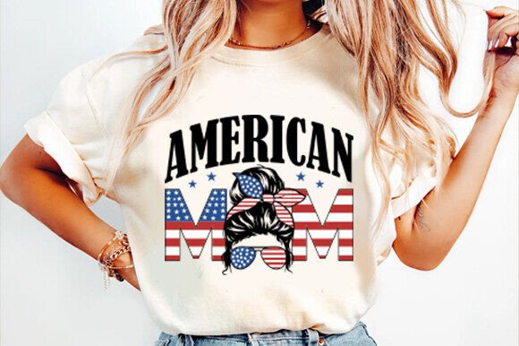American Mom Flag Patriotic Bun