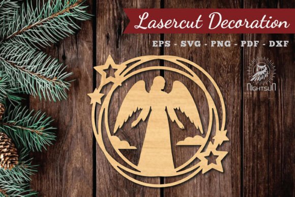 Angel Mom Lasercut Decoration SVG 3