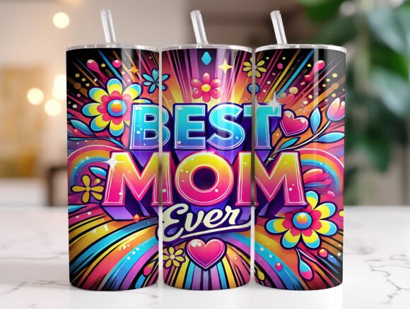 Best Mom Ever 20 Oz Tumbler Wrap PNG