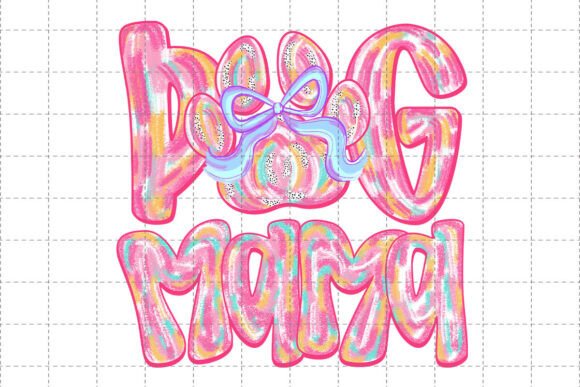 Brush Stroke Dog Mama PNG