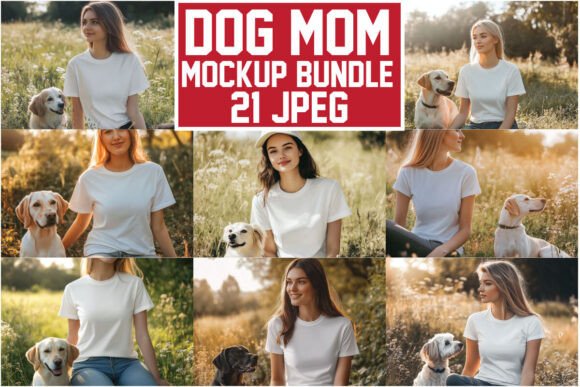 Dog Mom T-shirt Mockups Bundle