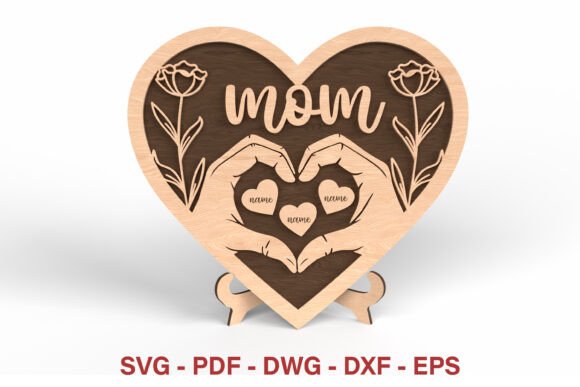 Mom Heart Hands With Kids Names SVG Review